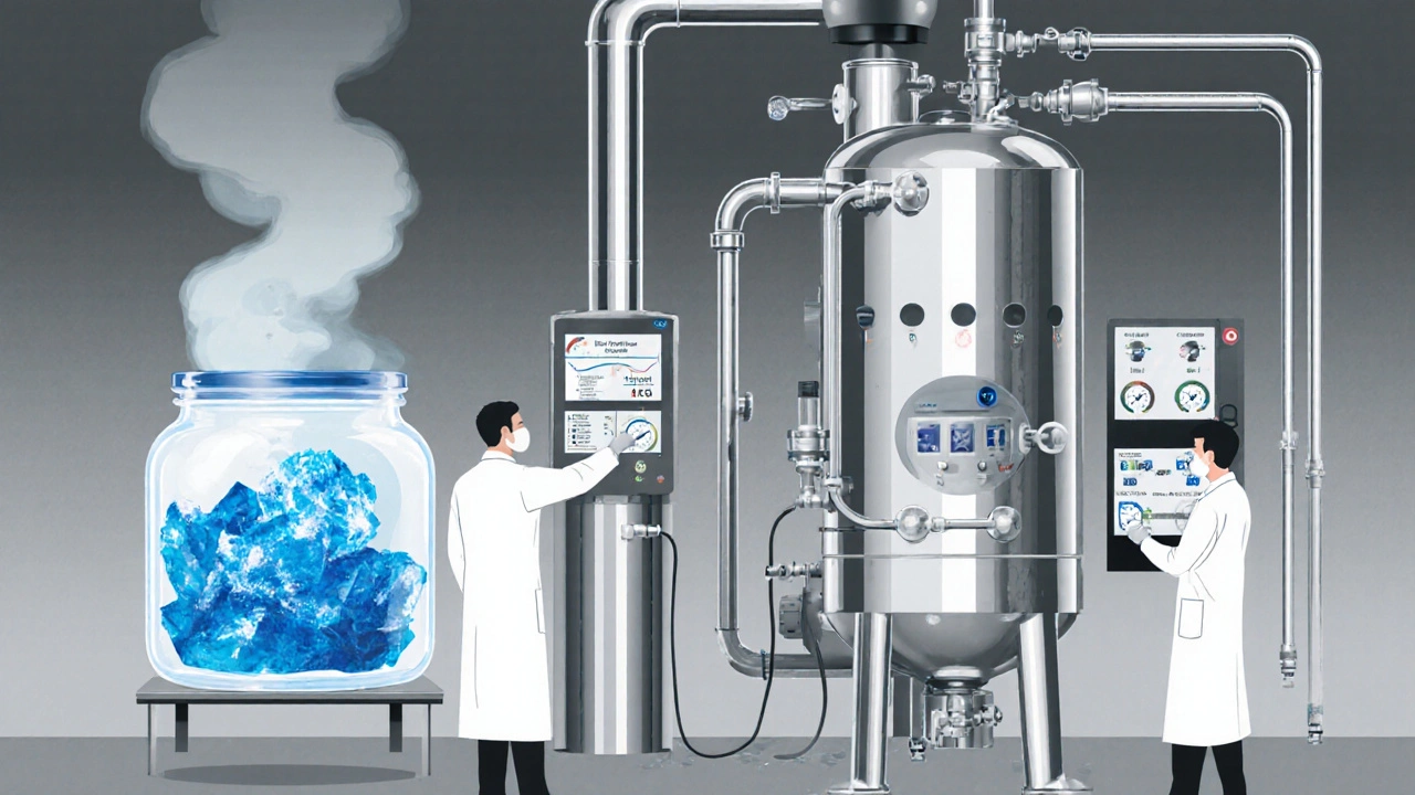 Ilustrace laboratoře s CO2 extrakcí a zimní úpravou haše.