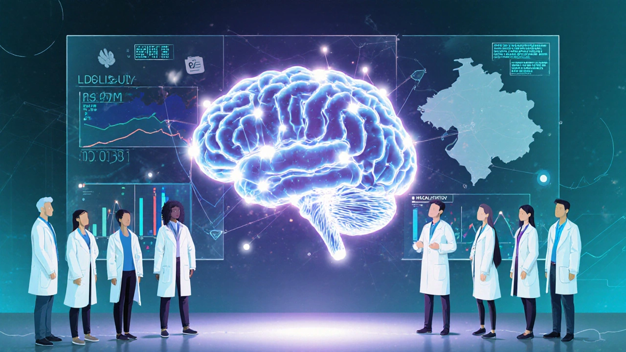 Vědci u hologramu mozku a metabolismu s vyznačenou činností THCV.