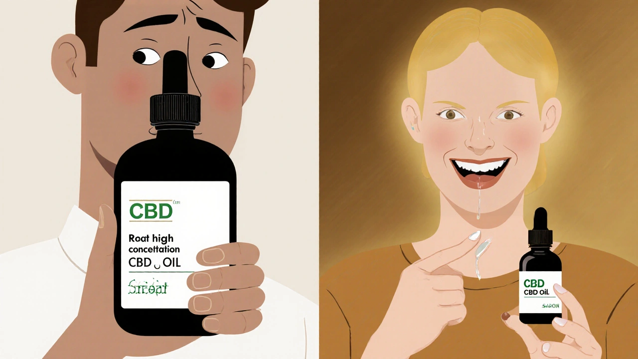 Porovnání začátečníka s příliš vysokou a správnou dávkou CBD.