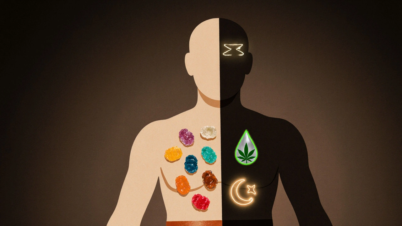 Symbolický obraz těla s jednou stranou zvýšené hmotnosti a druhou stranou rovnováhy.