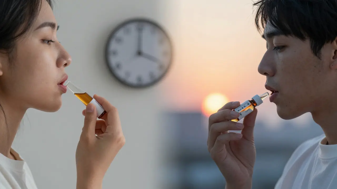 Dvě cesty: přehnaná dávka vs. opatrné podání tinktury z konopí ve večerním prostředí.