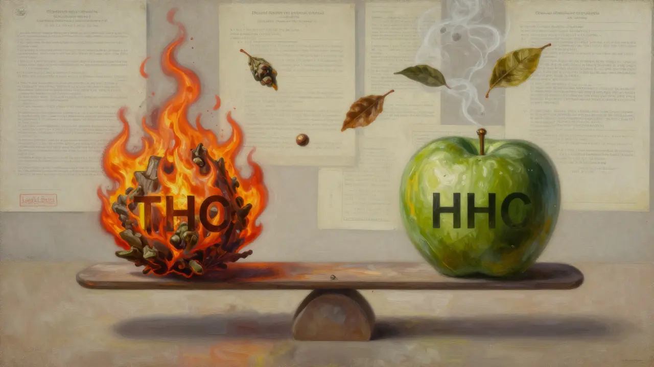 Váha s dvěma organickými tvary — jedním ohnivým, druhým hladkým — kolem nich plavou molekulární fragmenty, pozadí s právními dokumenty.