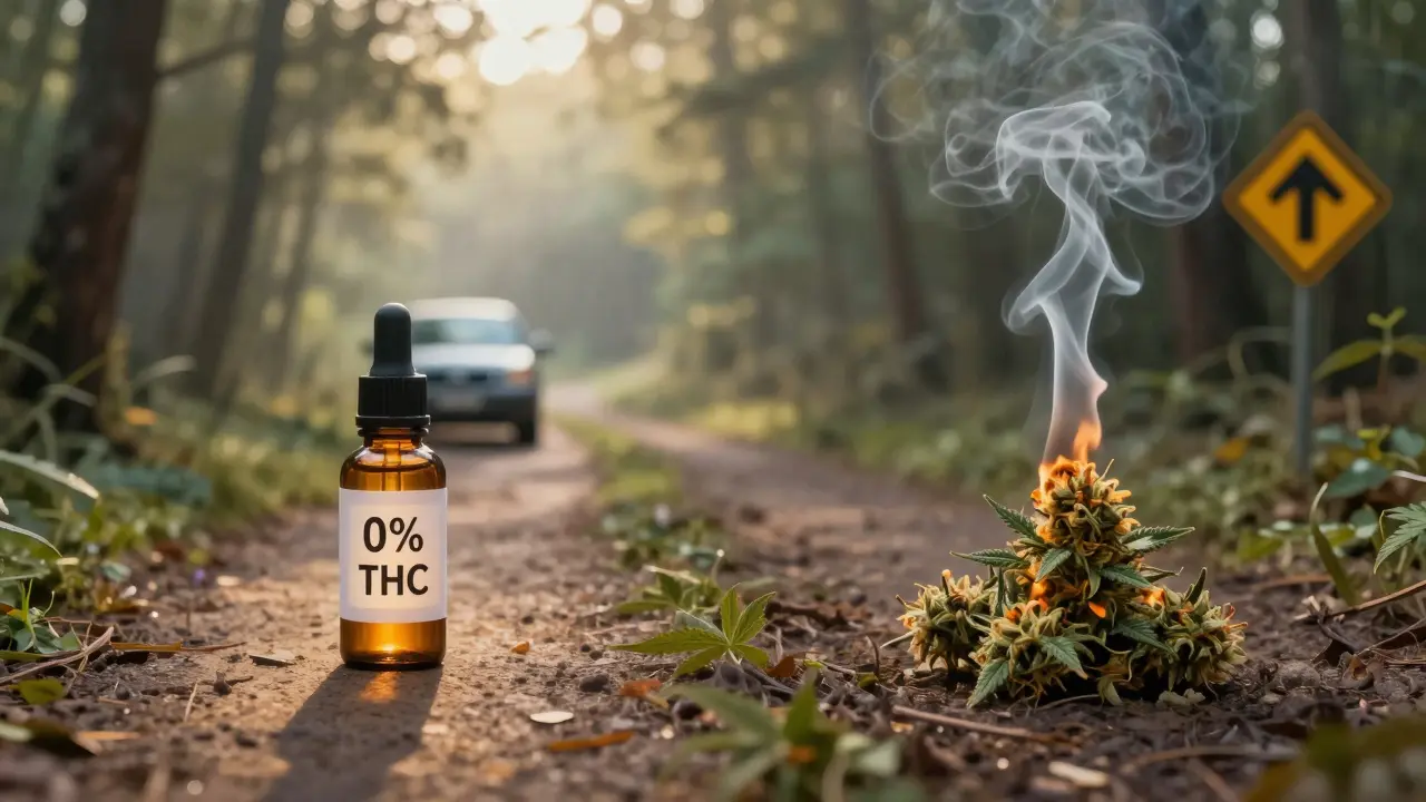 Dvě cesty: jedna vede k bezpečnému CBD oleji, druhá k vypálené květině.