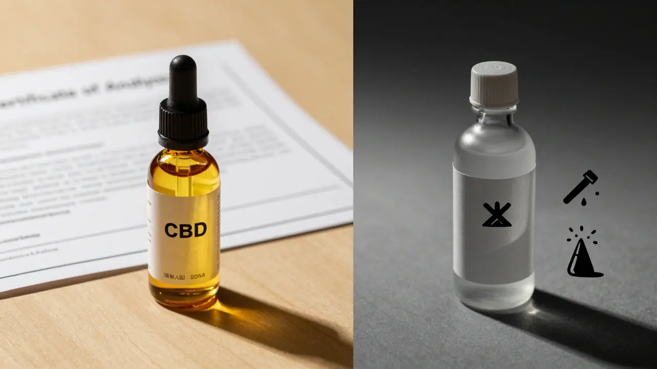 Srovnání kvalitního certifikovaného CBD produktu a rizikového nekvalitního výrobku