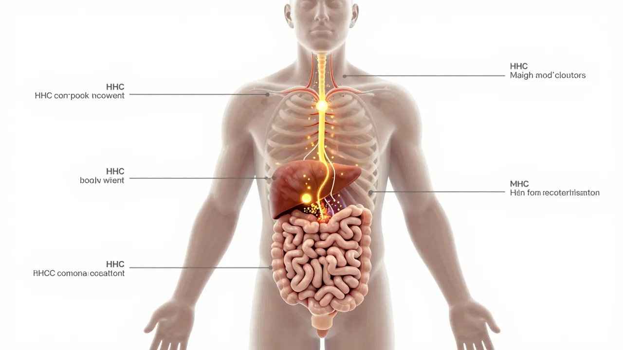 Ilustrace lidského metabolismu kanabinoidů