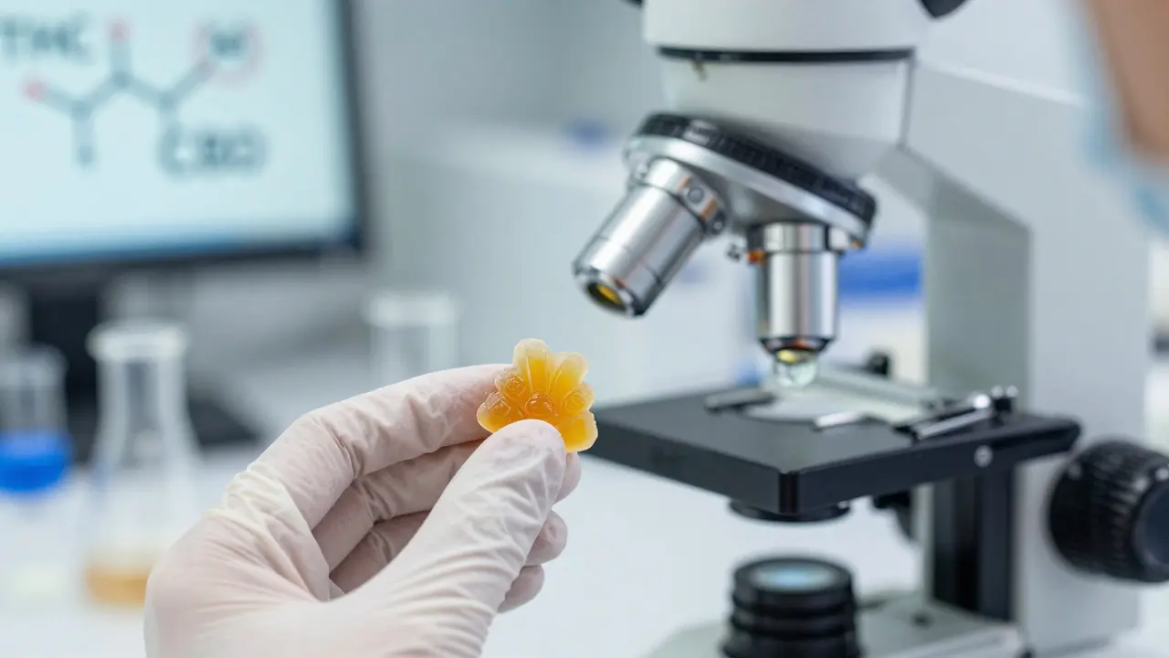 Laboratorní analýza kvality a obsahu látek v konopných gumech