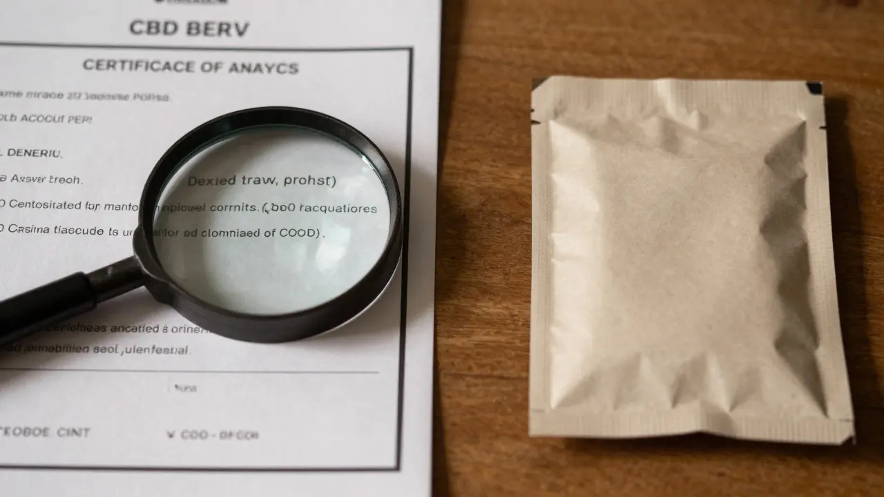 Srovnání legálního CBD balení s dokumenty a neoznačeného obalu
