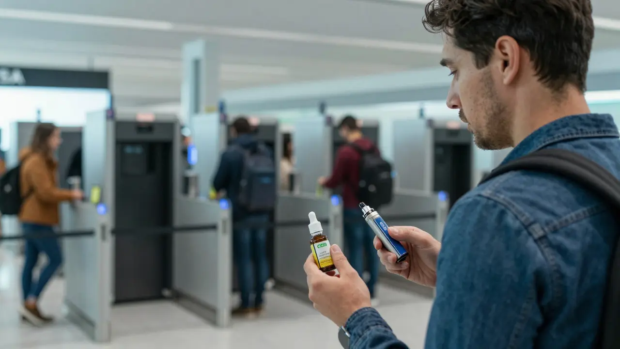 CBD kartuše a TSA: Co si můžete vzít do letadla v roce 2026?