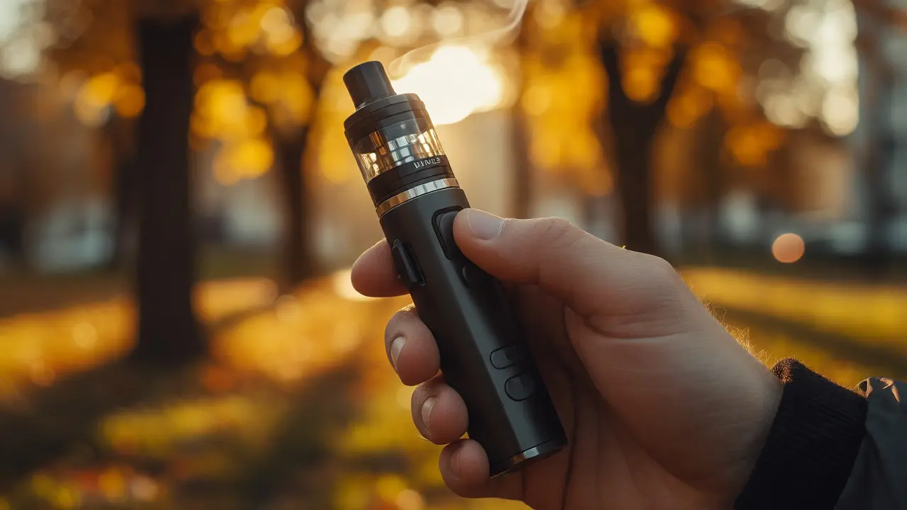 Použití vape pera s nastavitelným napětím v podzimním prostředí